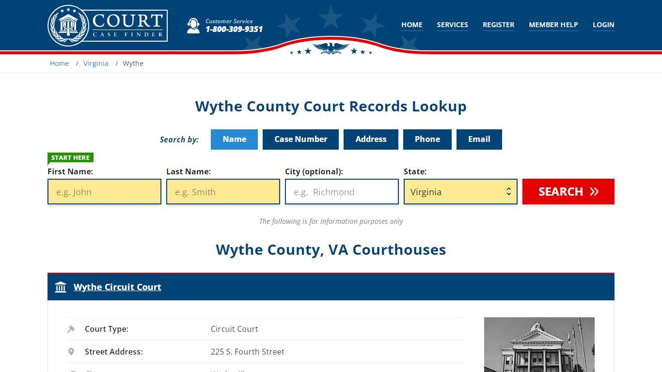 Wythe County Court Records | VA Case Lookup - CourtCaseFinder.com